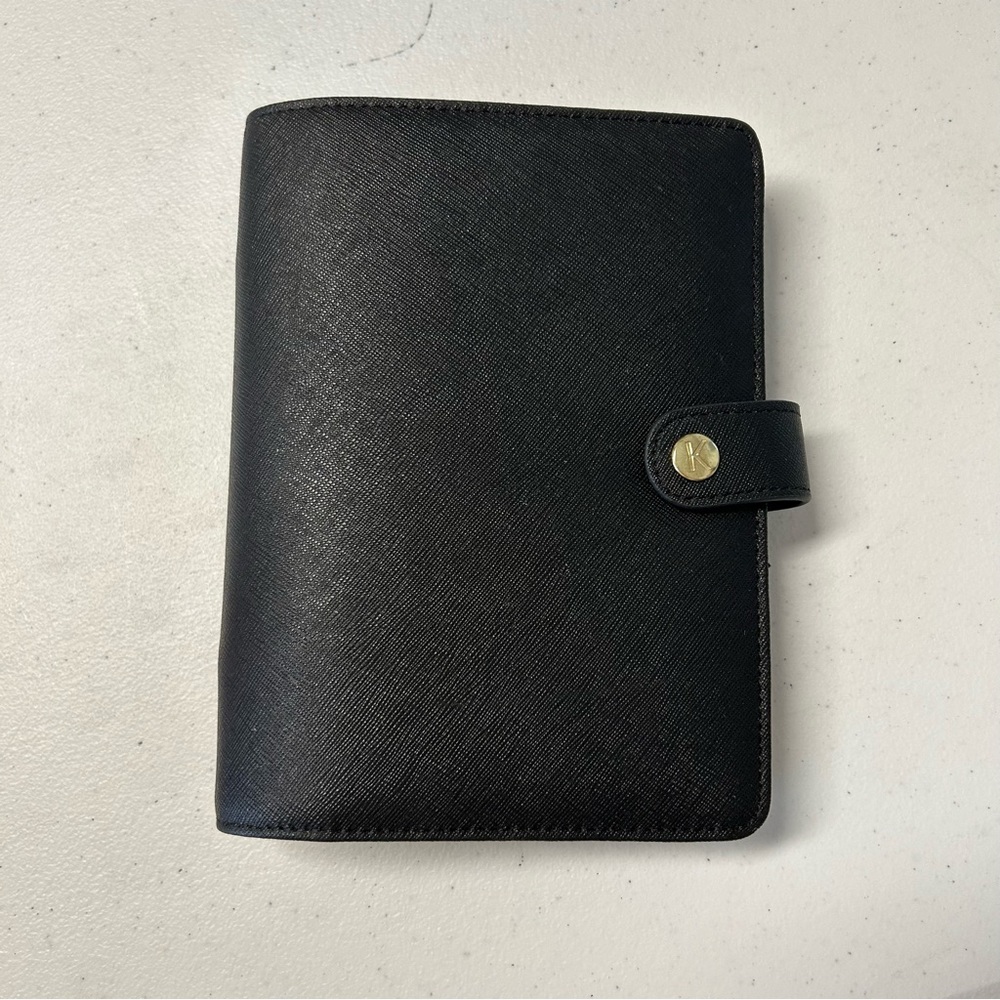 Kikki K Black Snap Personal Leather Planner‎ Organizer